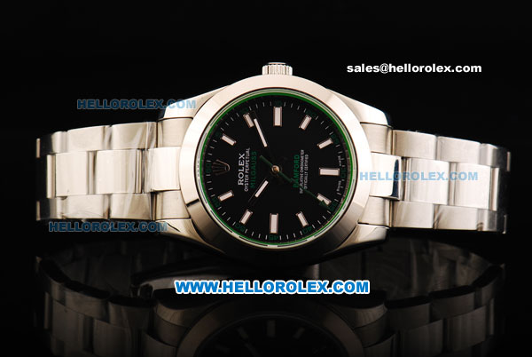 Rolex Milgauss Automatic Movement Full Steel with Black Dial and Green Sapphire - Bamford Limited Edition - Click Image to Close